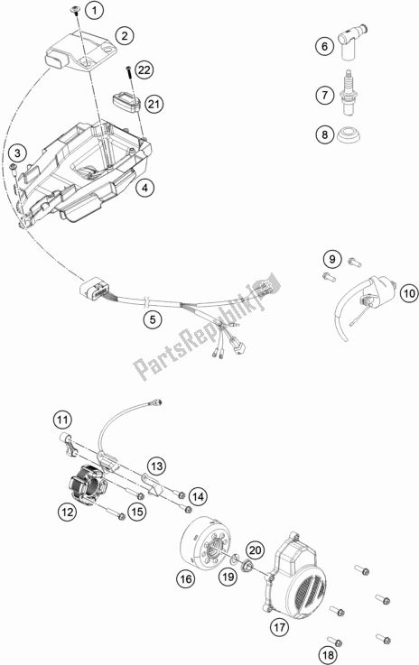 Alle onderdelen voor de Ontbrandingssysteem van de KTM 85 SX 17/ 14 EU 2020