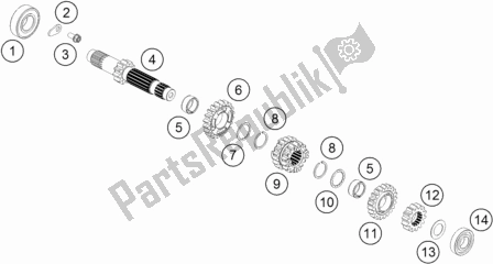 All parts for the Transmission I - Main Shaft of the KTM 85 SX 17/ 14 EU 2020