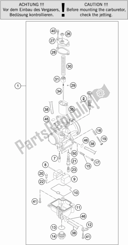 Alle onderdelen voor de Carburator van de KTM 85 SX 17/ 14 EU 2021