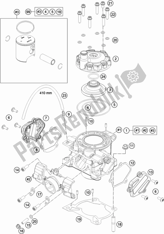 Tutte le parti per il Cilindro del KTM 85 SX 17/ 14 EU 2021