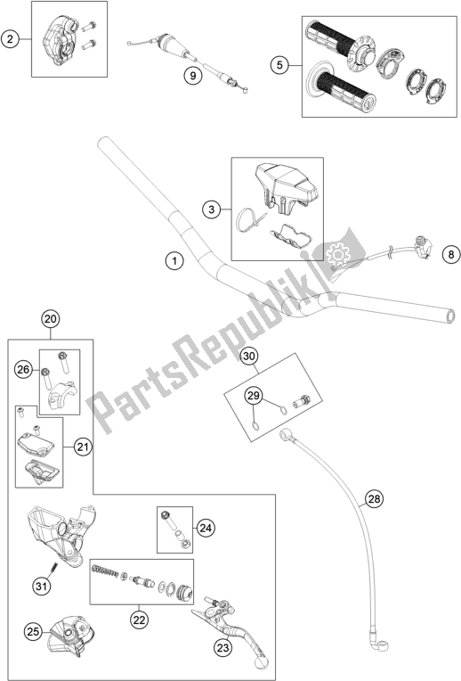 Tutte le parti per il Manubrio, Comandi del KTM 85 SX 17/ 14 EU 2021