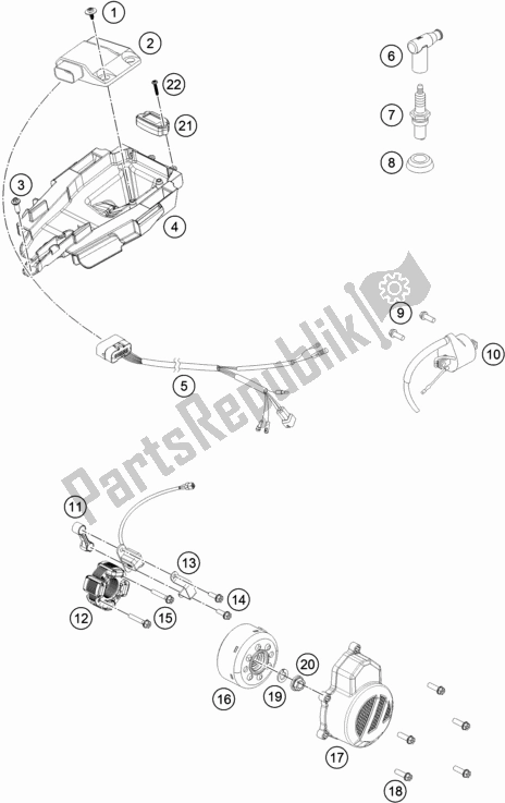 Todas as partes de Sistema De Ignição do KTM 85 SX 17/ 14 EU 2021