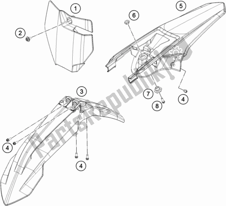 Todas las partes para Máscara, Defensas de KTM 85 SX 17/ 14 EU 2021