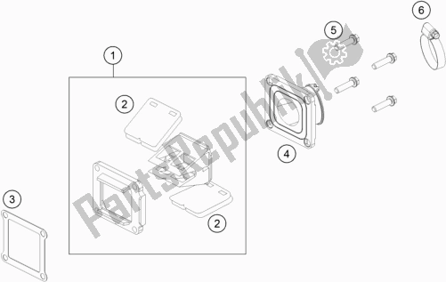 All parts for the Reed Valve Case of the KTM 85 SX 17/ 14 EU 2021