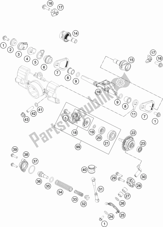 Alle onderdelen voor de Uitlaat Controle van de KTM 85 SX 19/ 16 2018