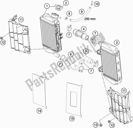 All parts for the Cooling System of the KTM 85 SX 19/ 16 2019