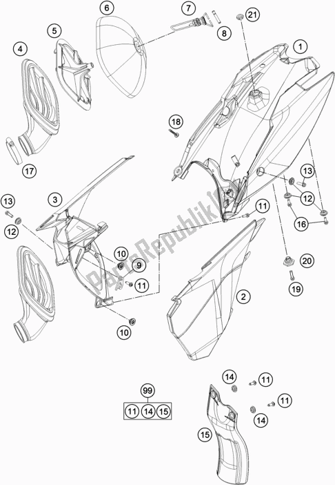 Alle onderdelen voor de Luchtfilter van de KTM 85 SX 19/ 16 EU 2017