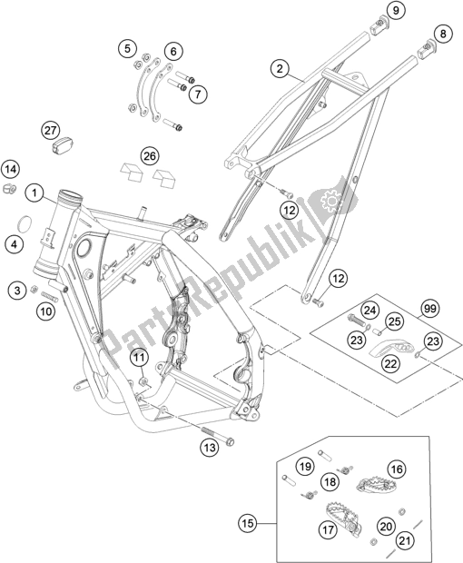 Wszystkie części do Rama KTM 85 SX 19/ 16 EU 2017