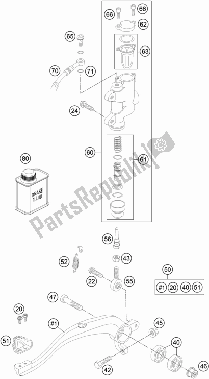 Todas las partes para Control De Freno Trasero de KTM 85 SX 19/ 16 EU 2017