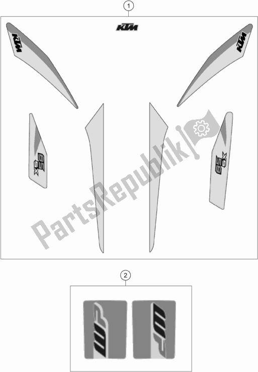 All parts for the Decal of the KTM 85 SX 19/ 16 EU 2018
