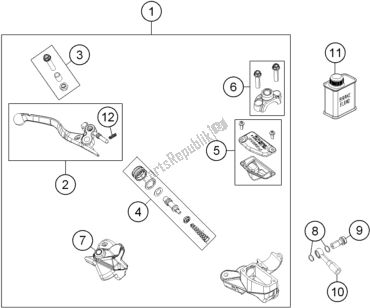 Todas as partes de Front Brake Control do KTM 85 SX 19/ 16 EU 2018