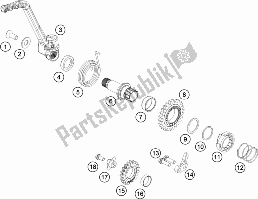 Wszystkie części do Kick Starter KTM 85 SX 19/ 16 EU 2018
