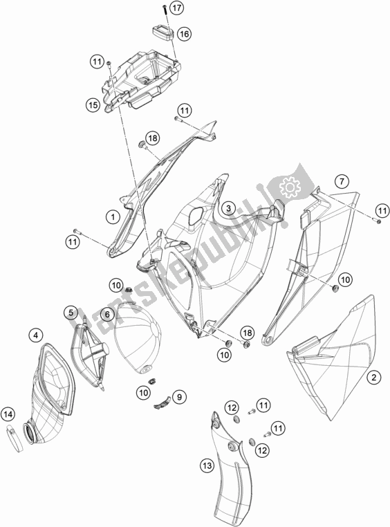 All parts for the Air Filter of the KTM 85 SX 19/ 16 EU 2019