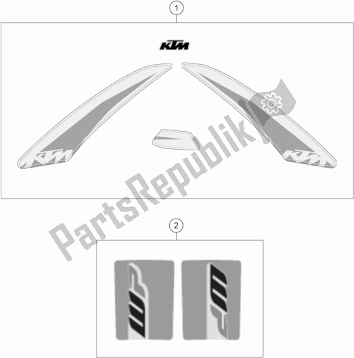 Tutte le parti per il Decalcomania del KTM 85 SX 19/ 16 EU 2019