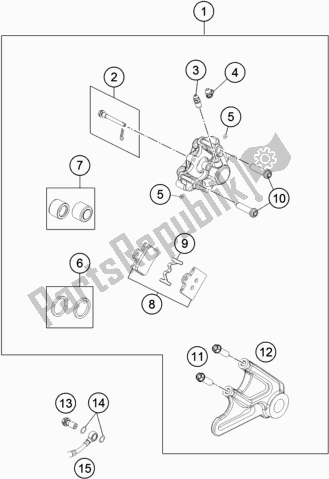 All parts for the Rear Brake Caliper of the KTM 85 SX 19/ 16 EU 2019