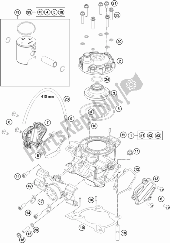 All parts for the Cylinder of the KTM 85 SX 19/ 16 EU 2020