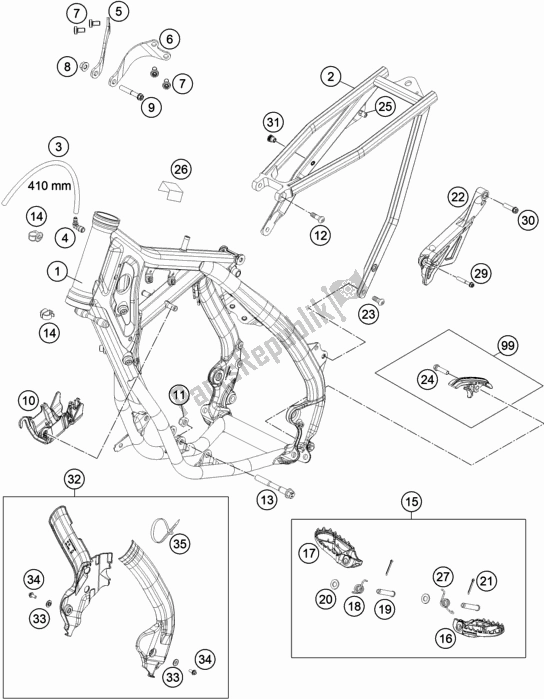 Tutte le parti per il Telaio del KTM 85 SX 19/ 16 EU 2020