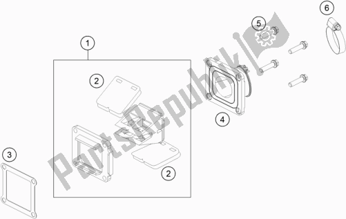 All parts for the Reed Valve Case of the KTM 85 SX 19/ 16 EU 2020