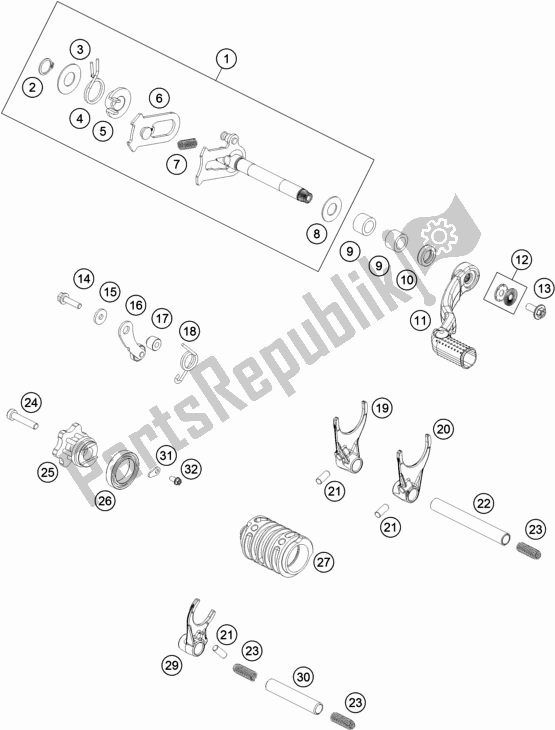 All parts for the Shifting Mechanism of the KTM 85 SX 19/ 16 EU 2020