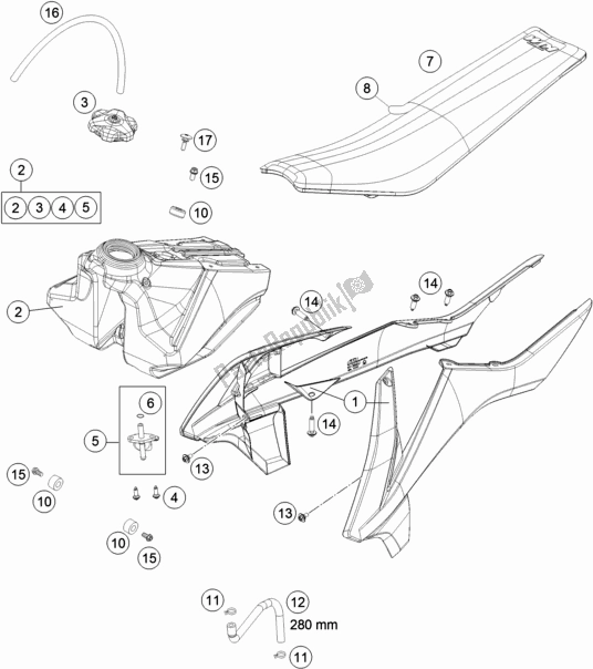 Wszystkie części do Zbiornik, Siedzenie KTM 85 SX 19/ 16 EU 2020