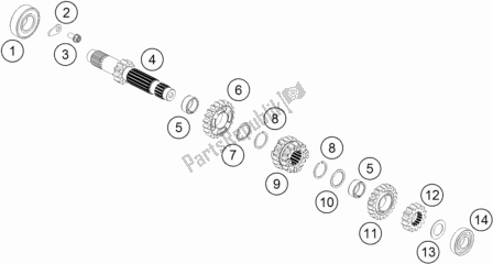 All parts for the Transmission I - Main Shaft of the KTM 85 SX 19/ 16 EU 2020