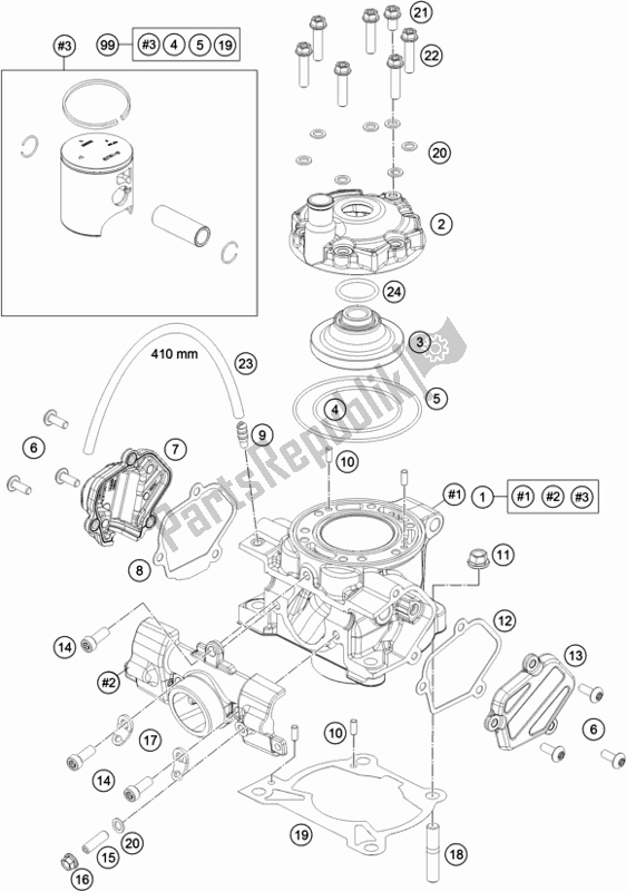 Alle onderdelen voor de Cilinder van de KTM 85 SX 19/ 16 EU 2021