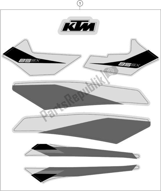 Toutes les pièces pour le Décalque du KTM 85 SX 19/ 16 EU 2021