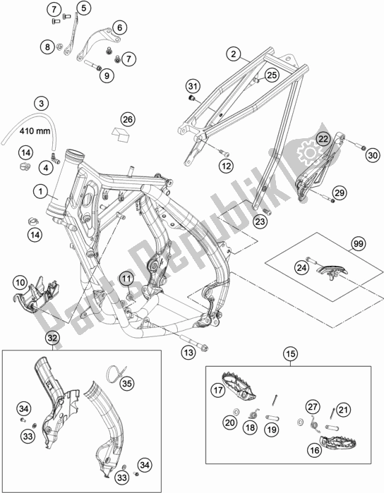 Tutte le parti per il Telaio del KTM 85 SX 19/ 16 EU 2021