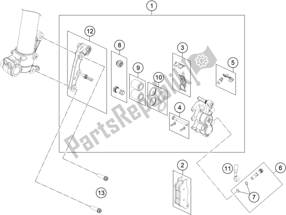 Toutes les pièces pour le étrier De Frein Avant du KTM 85 SX 19/ 16 EU 2021