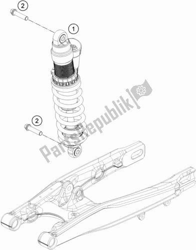 Alle onderdelen voor de Schokdemper van de KTM 85 SX 19/ 16 EU 2021