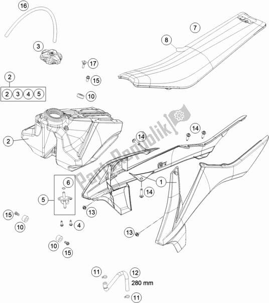 Tutte le parti per il Serbatoio, Sedile del KTM 85 SX 19/ 16 EU 2021