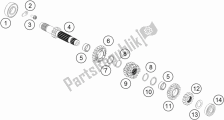 All parts for the Transmission I - Main Shaft of the KTM 85 SX 19/ 16 EU 2021