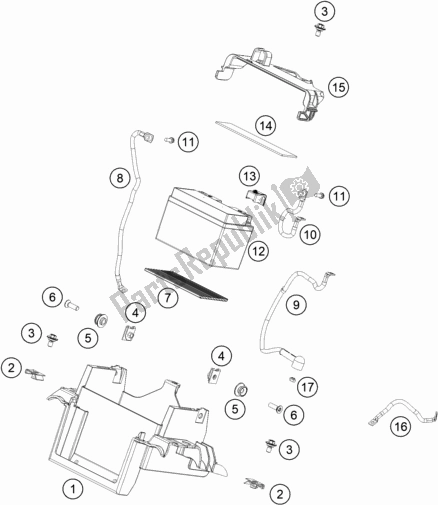 All parts for the Battery of the KTM 890 Adventure,black EU 2021