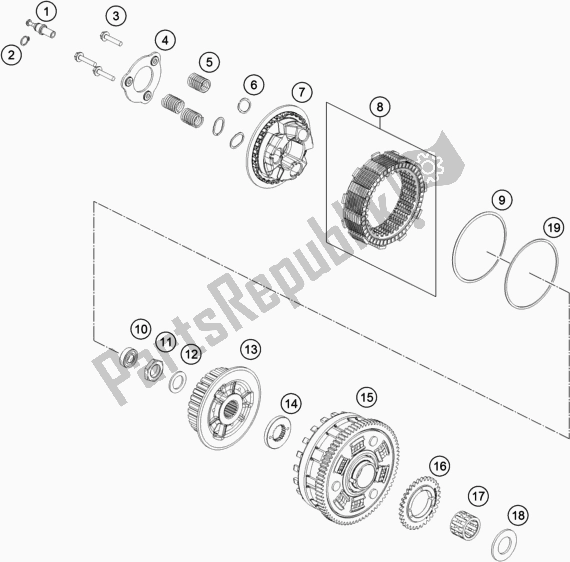All parts for the Clutch of the KTM 890 Adventure,black US 2021