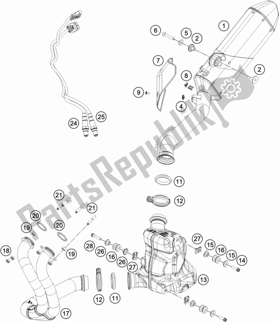 Toutes les pièces pour le Système D'échappement du KTM 890 Adventure,black US 2021