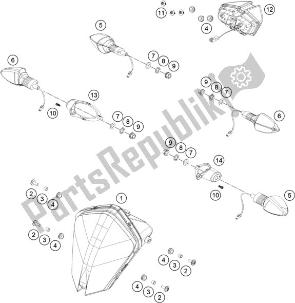 Todas as partes de Sistema De Luz do KTM 890 Adventure,black US 2021