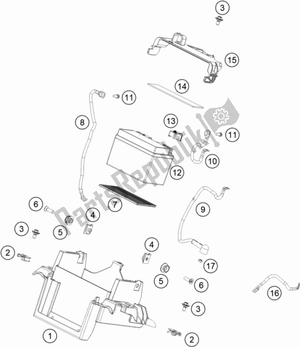 All parts for the Battery of the KTM 890 Adventure,orange EU 2021