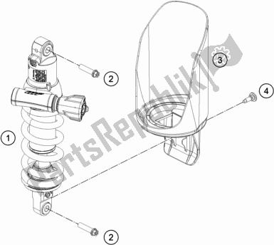 All parts for the Shock Absorber of the KTM 890 Adventure,orange US 2021