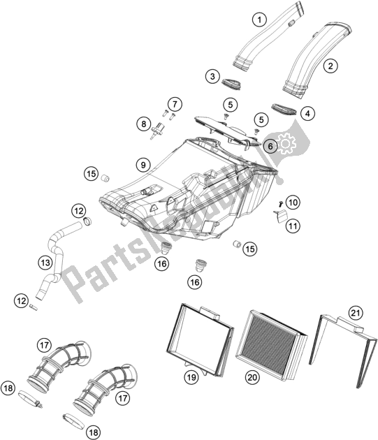 All parts for the Air Filter of the KTM 890 Adventure R EU 2021