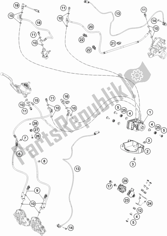 Tutte le parti per il Sistema Antibloccaggio Abs del KTM 890 Adventure R EU 2021