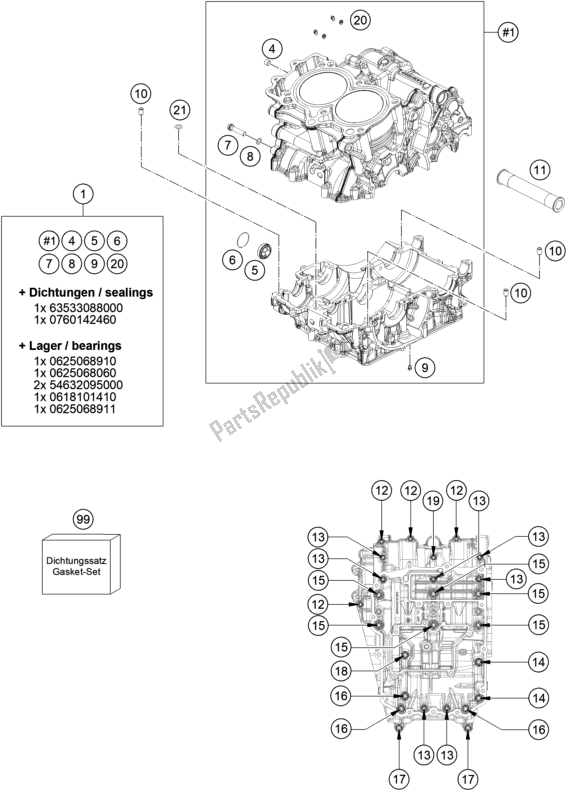 Toutes les pièces pour le Carter Moteur du KTM 890 Adventure R EU 2021