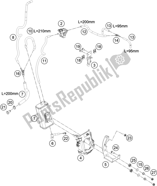 Toutes les pièces pour le Cartouche évaporative du KTM 890 Adventure R EU 2021