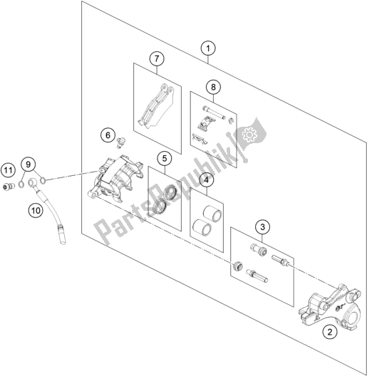 Toutes les pièces pour le étrier De Frein Arrière du KTM 890 Adventure R EU 2021