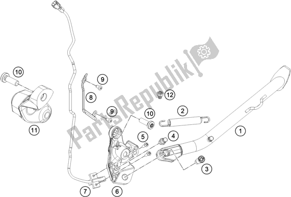 Toutes les pièces pour le Béquille Latérale / Centrale du KTM 890 Adventure R EU 2021