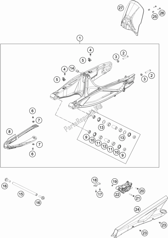 Todas las partes para Brazo Oscilante de KTM 890 Adventure R EU 2021