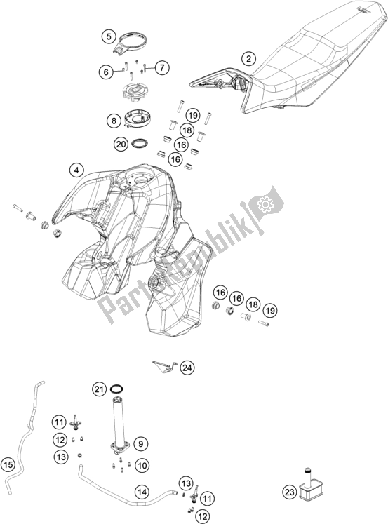 Toutes les pièces pour le Réservoir, Siège du KTM 890 Adventure R EU 2021