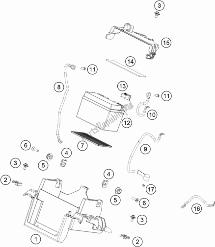 All parts for the Battery of the KTM 890 Adventure R Rally EU 2021