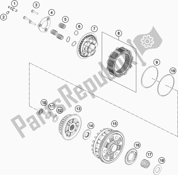 Todas as partes de Embreagem do KTM 890 Adventure R Rally EU 2021
