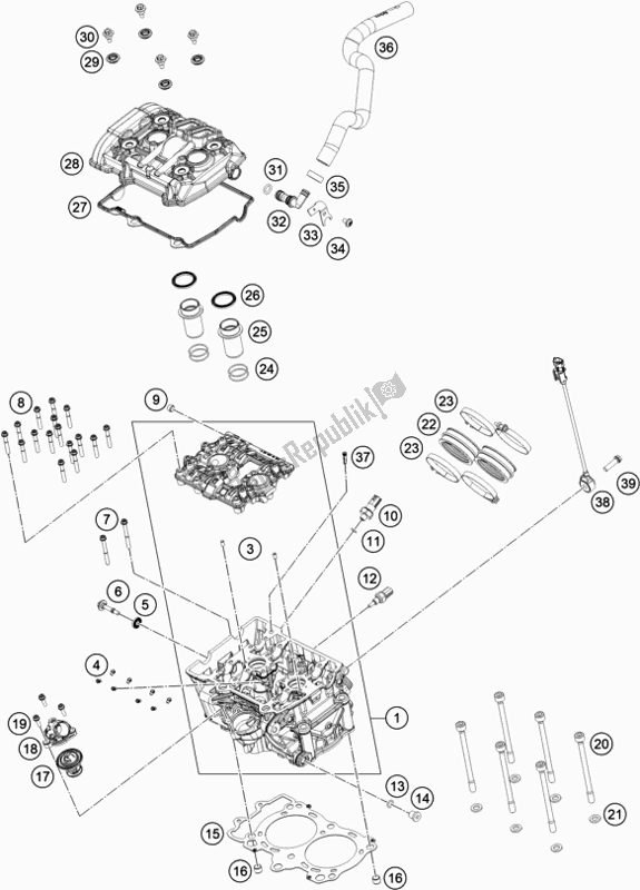 All parts for the Cylinder Head of the KTM 890 Adventure R Rally EU 2021