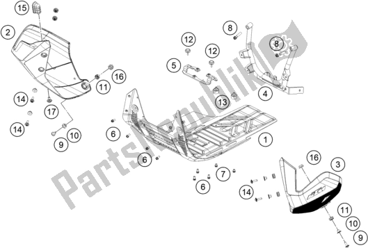 All parts for the Engine Guard of the KTM 890 Adventure R Rally EU 2021